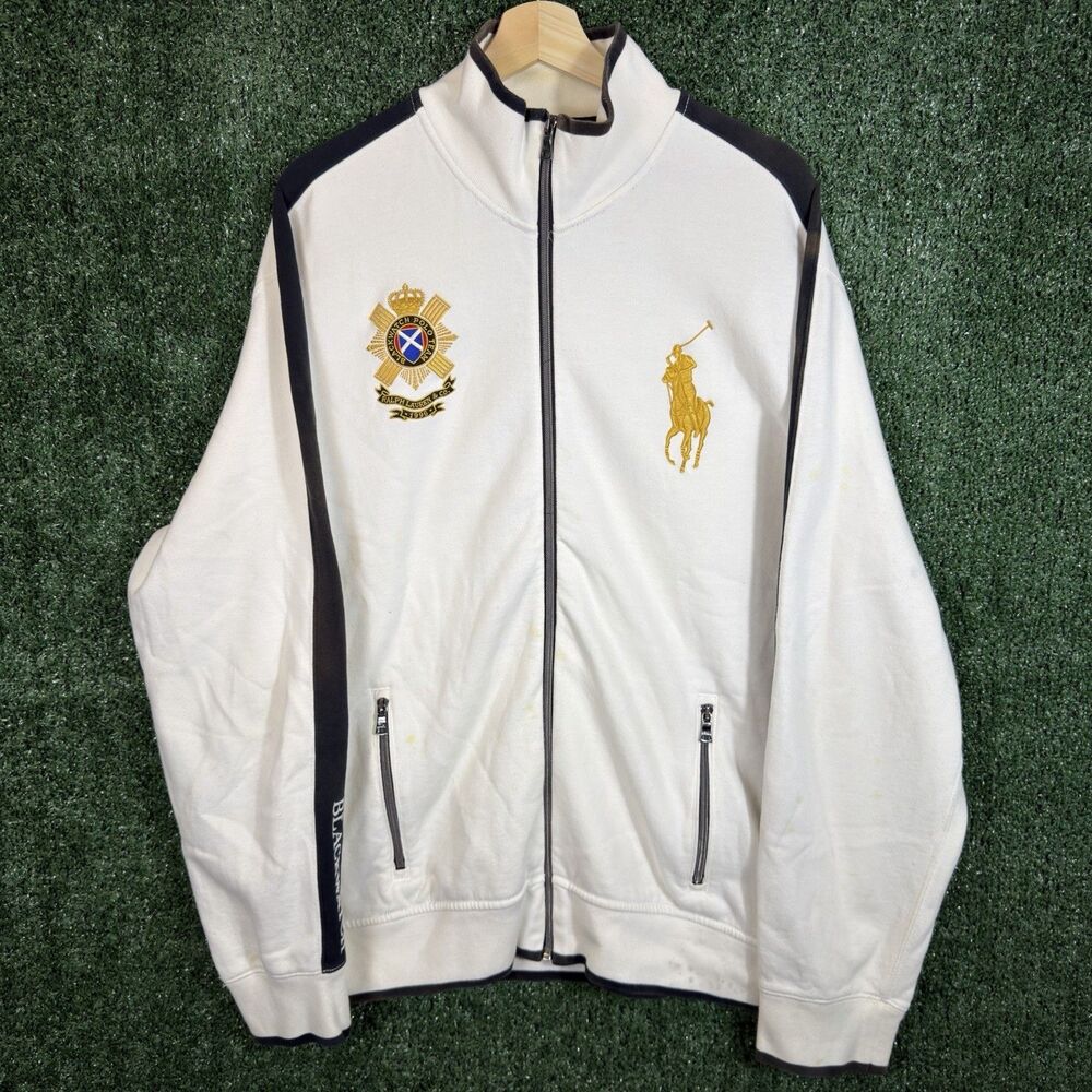 Polo Ralph Lauren Blackwatch 1996 Full Zip Track Jacket Mens 2XL Polo Team Rare